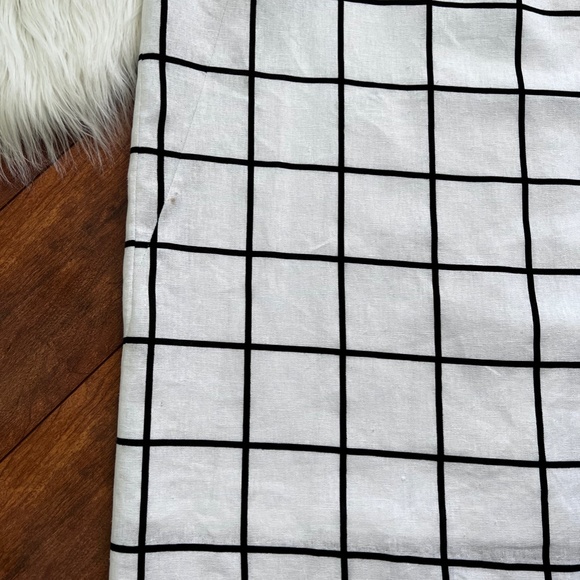 Chadwicks of Boston Linen Blend White & Black Windowpane Pencil Skirt-12 Tall - Picture 10 of 10